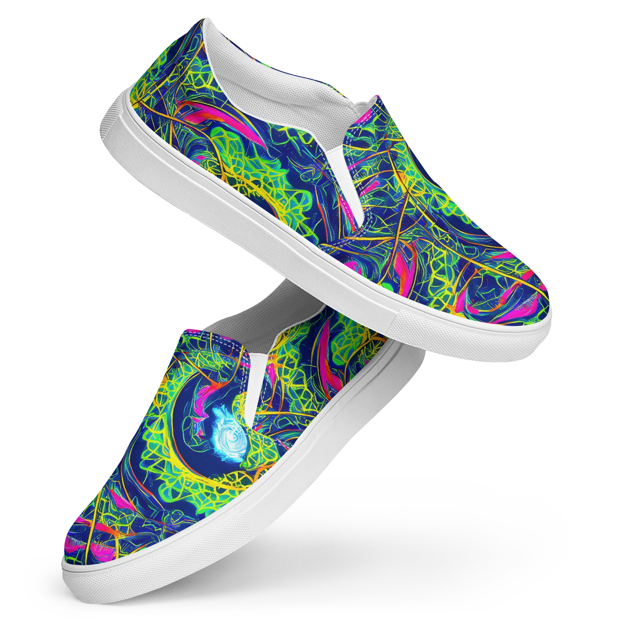 Psychedelic Thicket on Women's Slip-On Canvas Shoes — Front