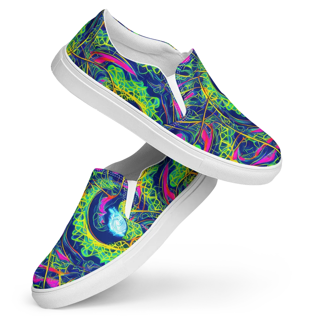Psychedelic Thicket on Women's Slip-On Canvas Shoes — Front