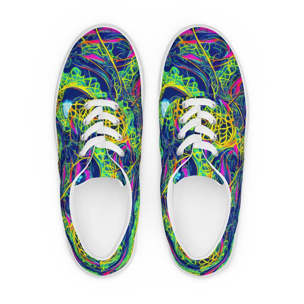 Psychedelic Thicket on Men's Lace-Up Canvas Shoes — Front