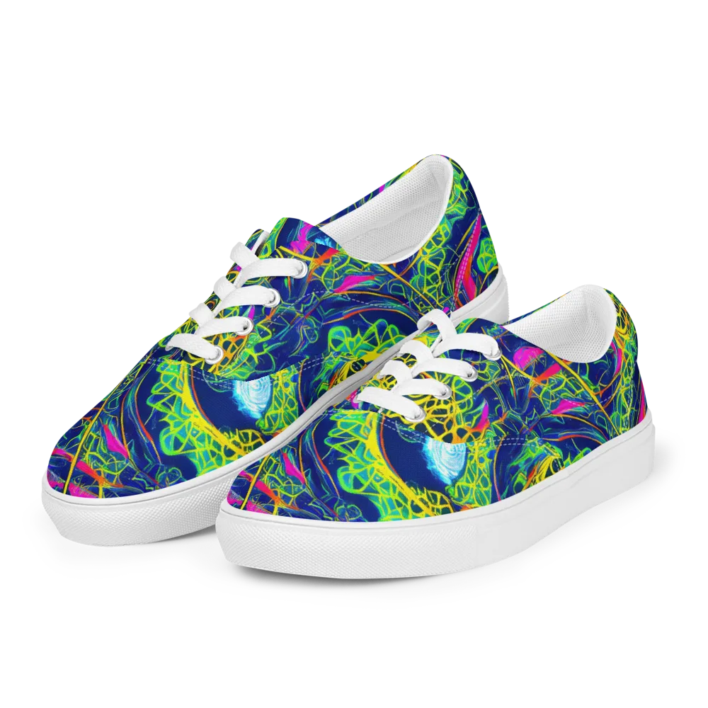 Psychedelic Thicket on Men's Lace-Up Canvas Shoes — Left Front