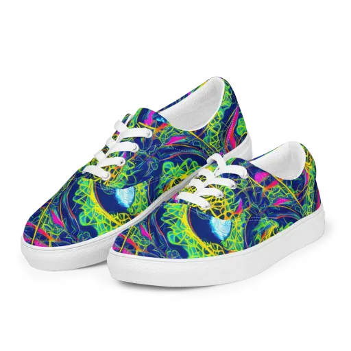 Psychedelic Thicket on a Men's Lace-Up Canvas Shoes