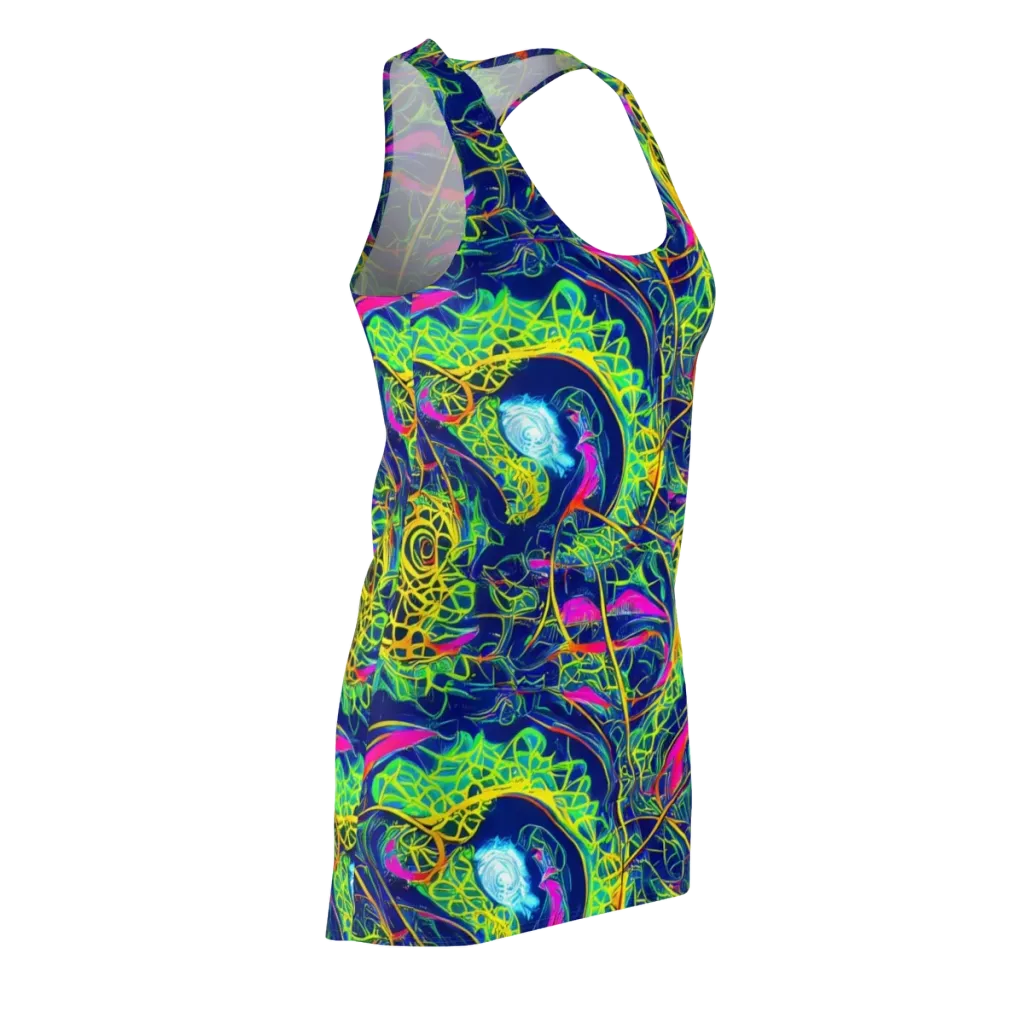 Psychedelic Thicket on Racerback Dress — Front Side