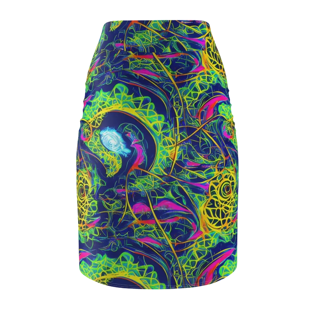Psychedelic Thicket on Pencil Skirt — Back