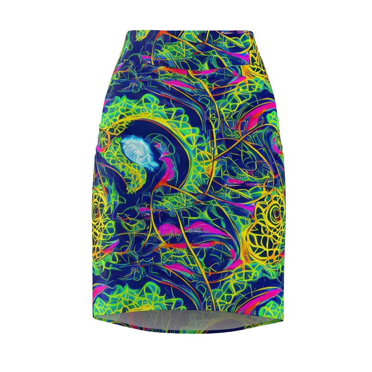 Psychedelic Thicket on Pencil Skirt — Front