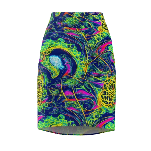Psychedelic Thicket on a Pencil Skirt