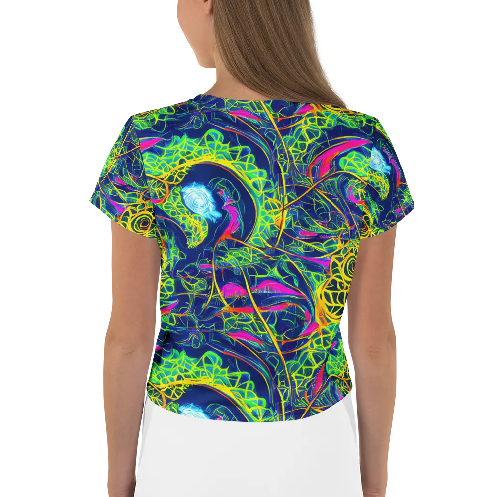 Psychedelic Thicket on Crop Tee — Back