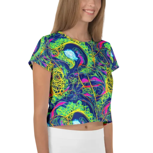 Psychedelic Thicket on a Crop Tee