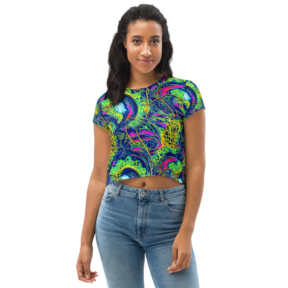 Psychedelic Thicket on Crop Tee — Front