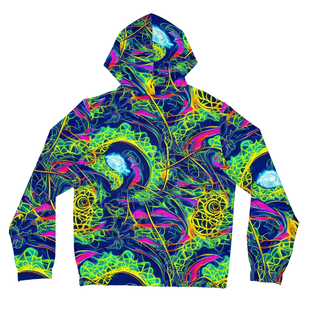 Psychedelic Thicket on Women's Full-Zip Hoodie — Back