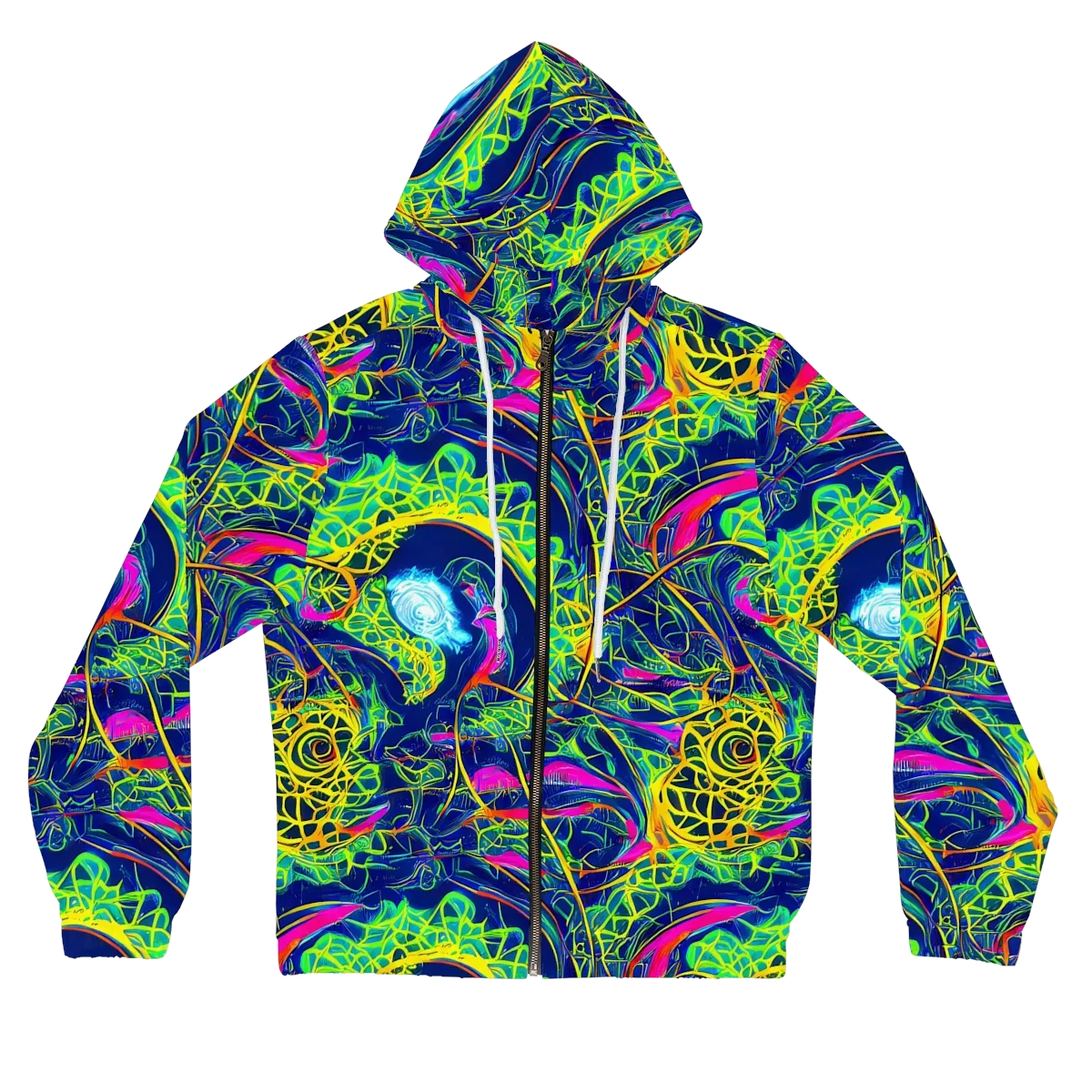Psychedelic Thicket on Women's Full-Zip Hoodie — Front