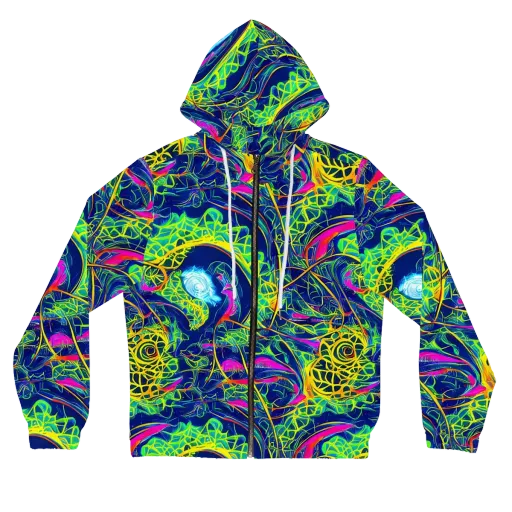 Psychedelic Thicket on a Women's Full-Zip Hoodie