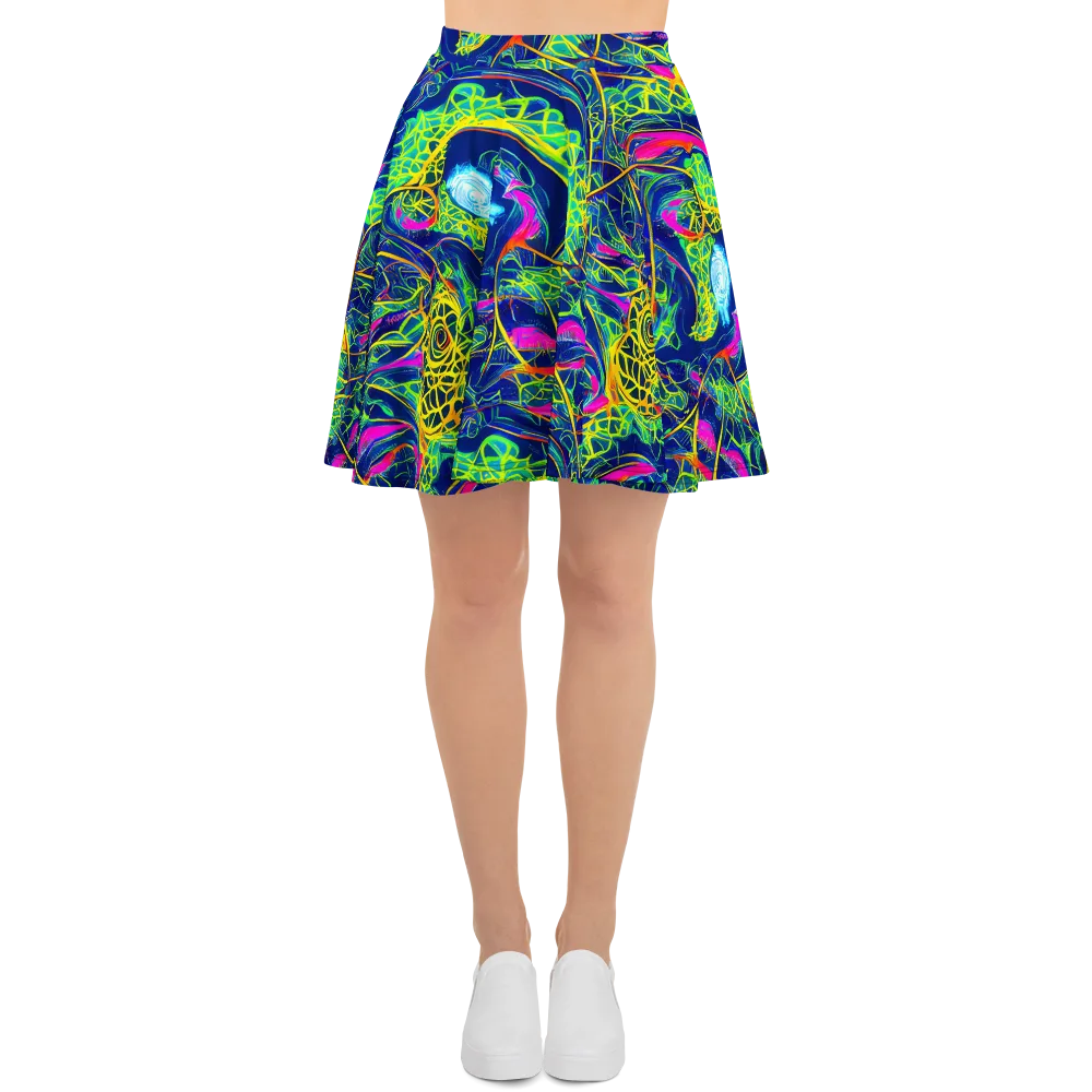 Psychedelic Thicket on Skater Skirt — Front