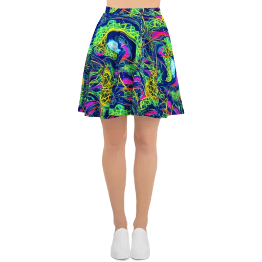 Psychedelic Thicket on a Skater Skirt