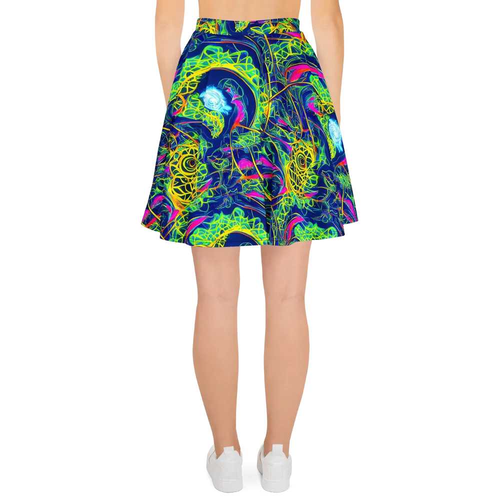Psychedelic Thicket on Skater Skirt — Back