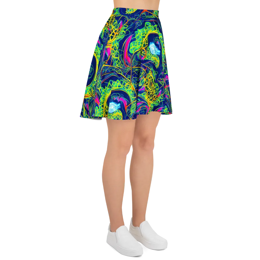 Psychedelic Thicket on Skater Skirt — Right