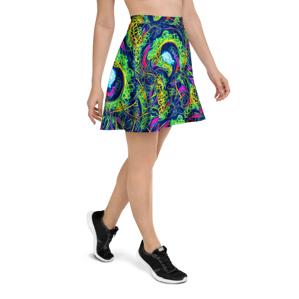 Psychedelic Thicket on Skater Skirt — Right