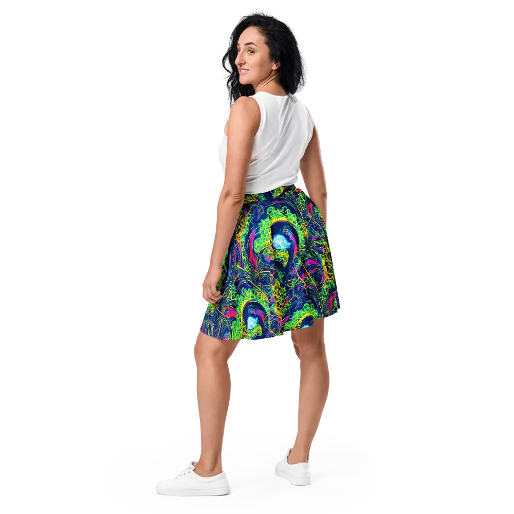 Psychedelic Thicket on Skater Skirt — Back