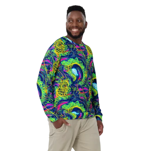 Psychedelic Thicket on a Sweatshirt