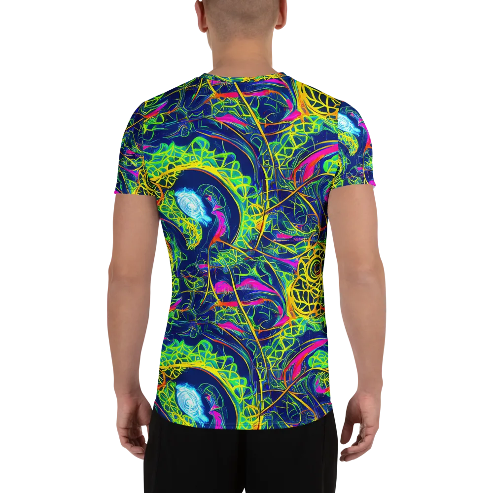 Psychedelic Thicket on Men's Athletic T-Shirt — Back