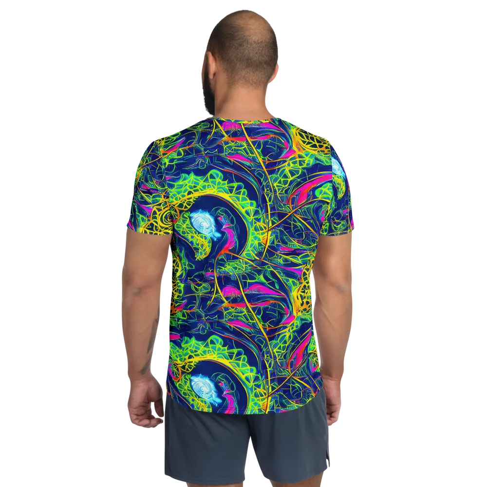 Psychedelic Thicket on Men's Athletic T-Shirt — Back