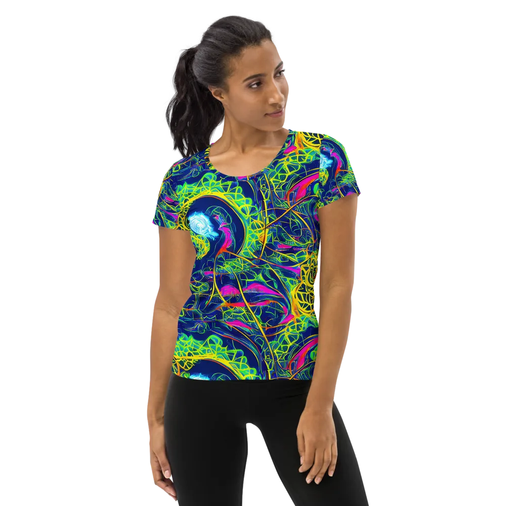 Psychedelic Thicket on Women's Athletic T-Shirt — Front