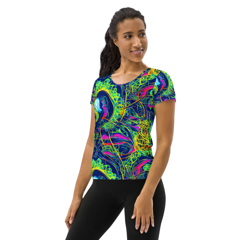 Psychedelic Thicket on Women's Athletic T-Shirt — Left