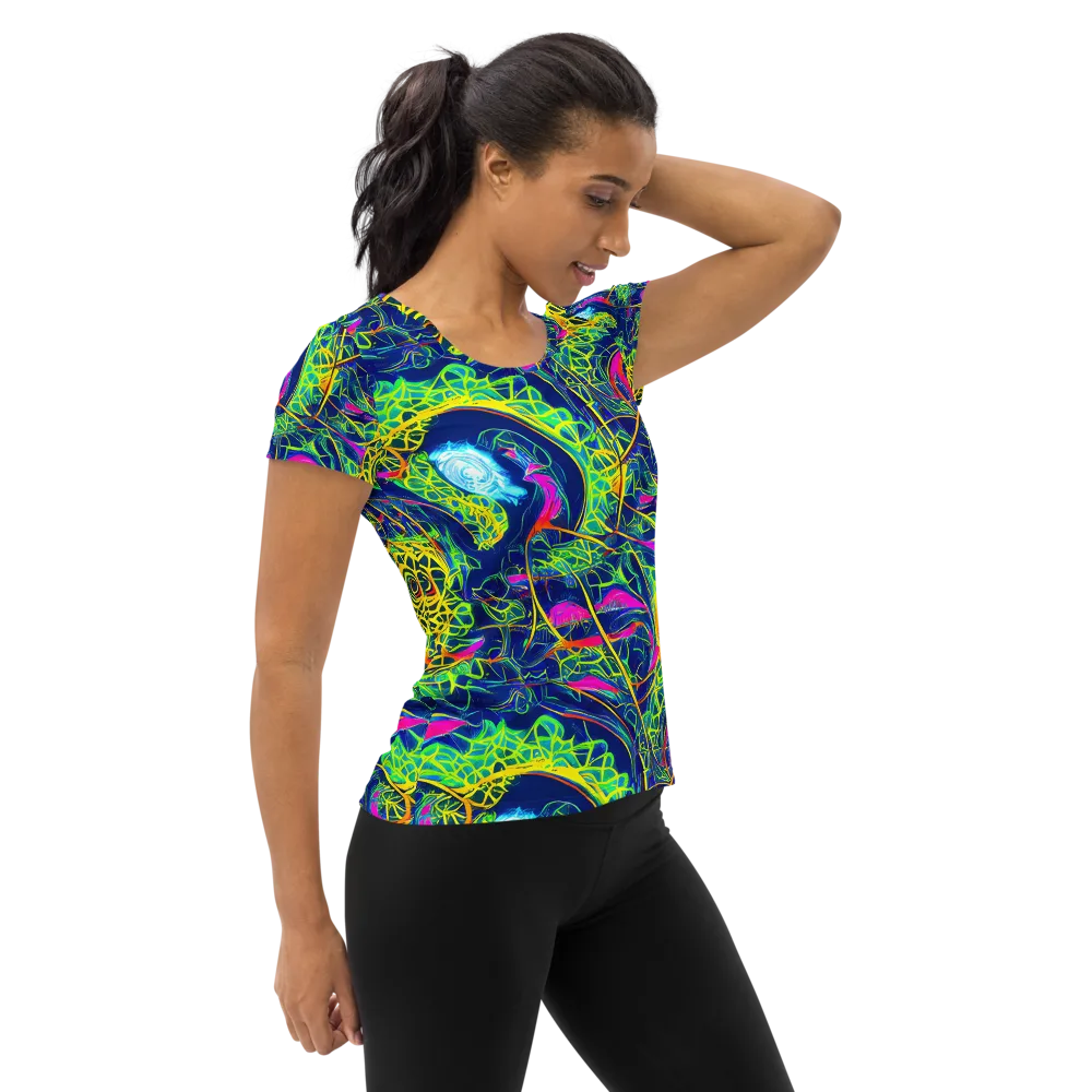 Psychedelic Thicket on Women's Athletic T-Shirt — Right