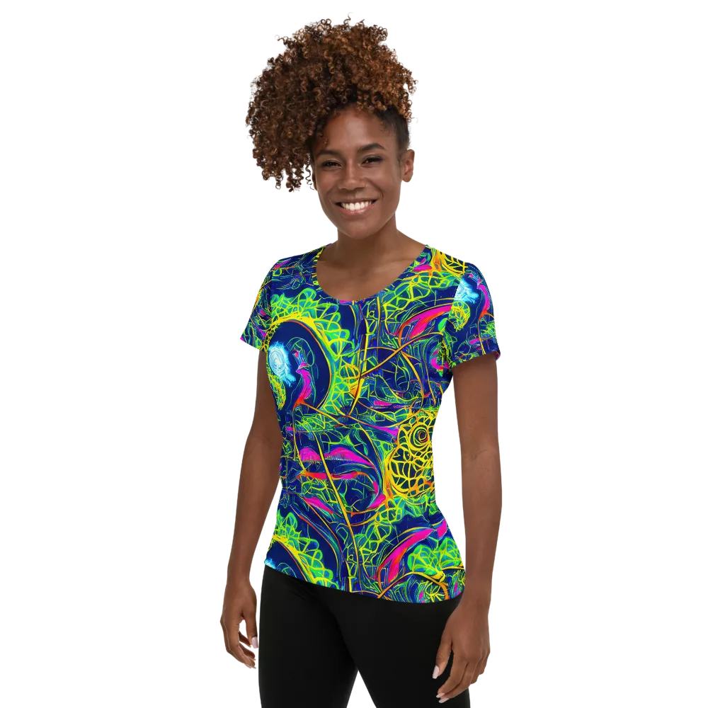 Psychedelic Thicket on Women's Athletic T-Shirt — Left