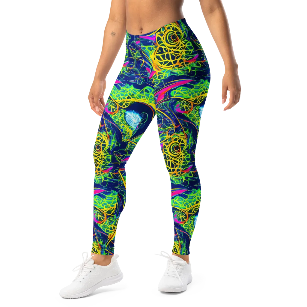 Psychedelic Thicket on Leggings — Left Front