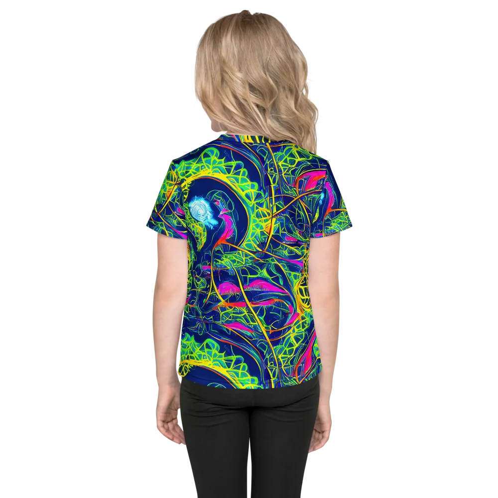 Psychedelic Thicket on Kids Crew Neck T-Shirt — Back