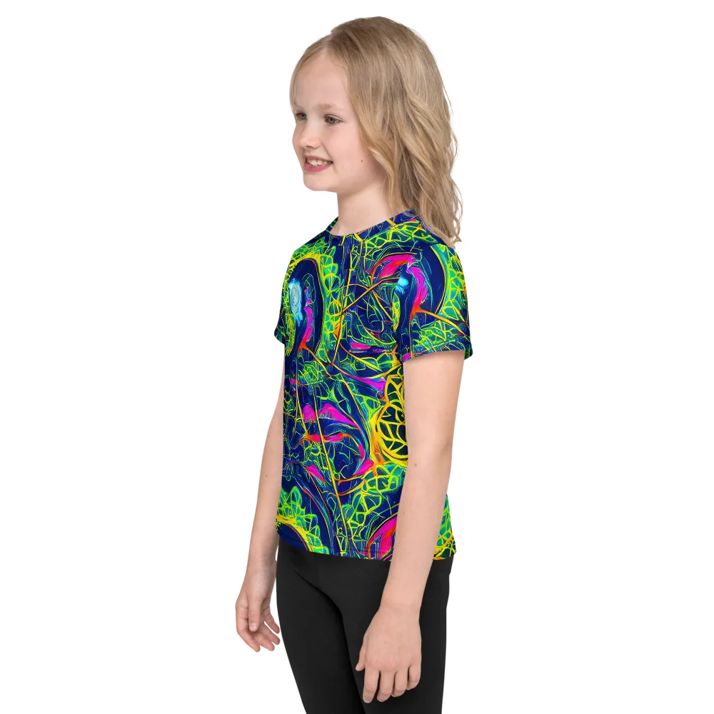 Psychedelic Thicket on Kids Crew Neck T-Shirt — Left