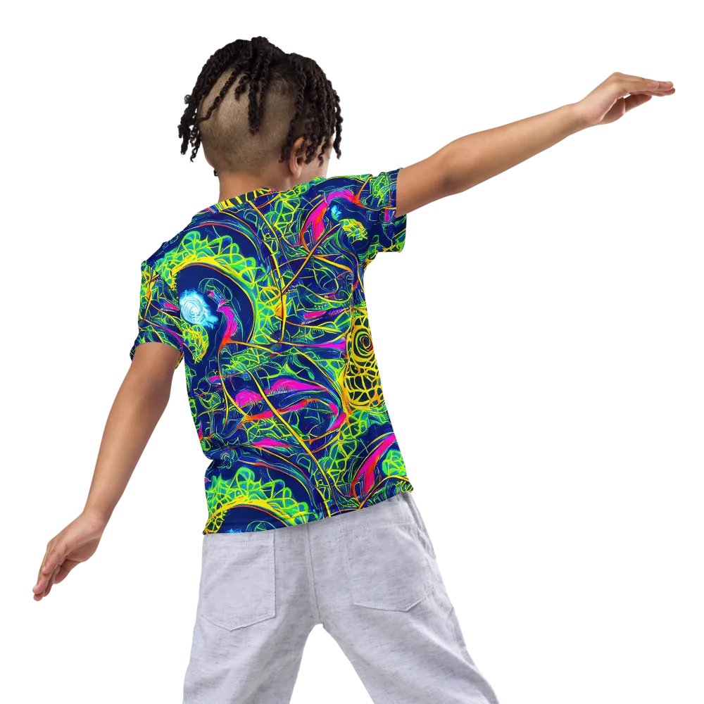 Psychedelic Thicket on Kids Crew Neck T-Shirt — Back