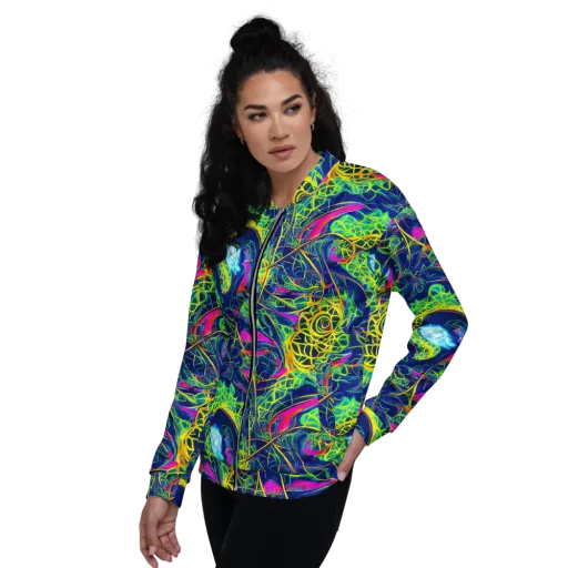 Psychedelic Thicket on a Bomber Jacket