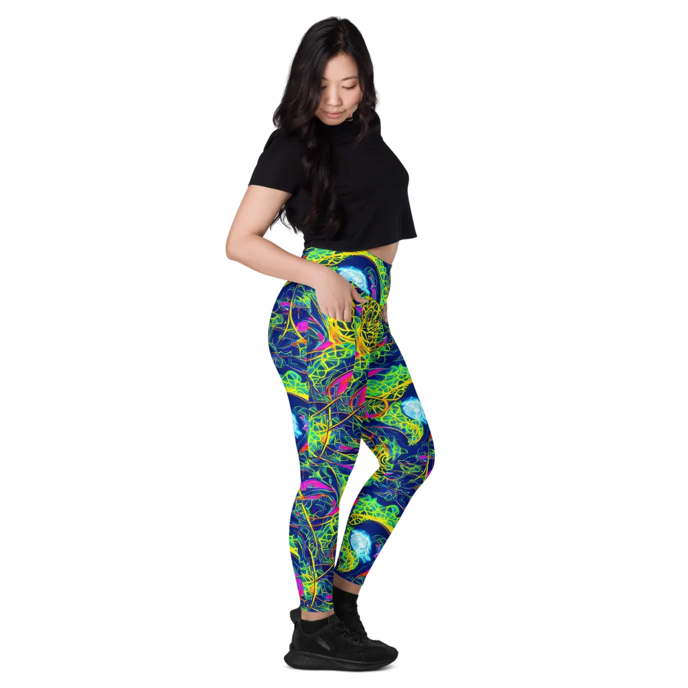 Psychedelic Thicket on Leggings with Pockets — Right