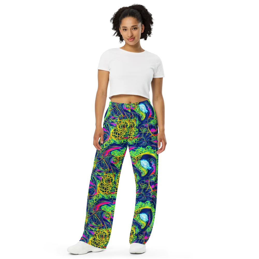Psychedelic Thicket on Wide-Leg Pants — Front