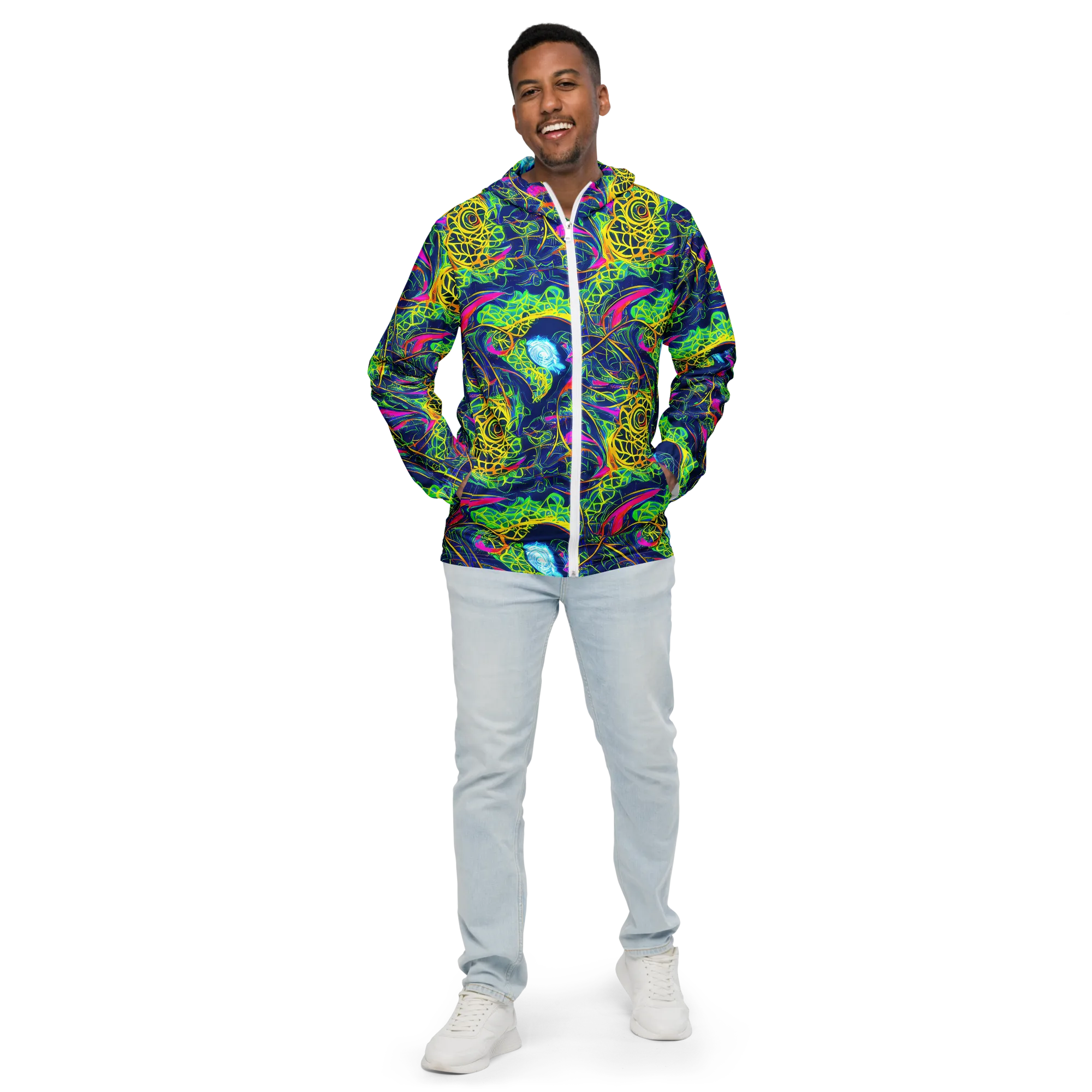 Psychedelic Thicket on Men's Windbreaker — Front