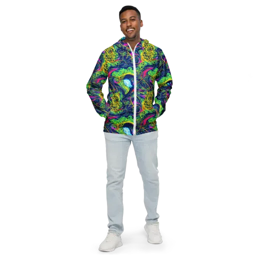 Psychedelic Thicket on a Men's Windbreaker