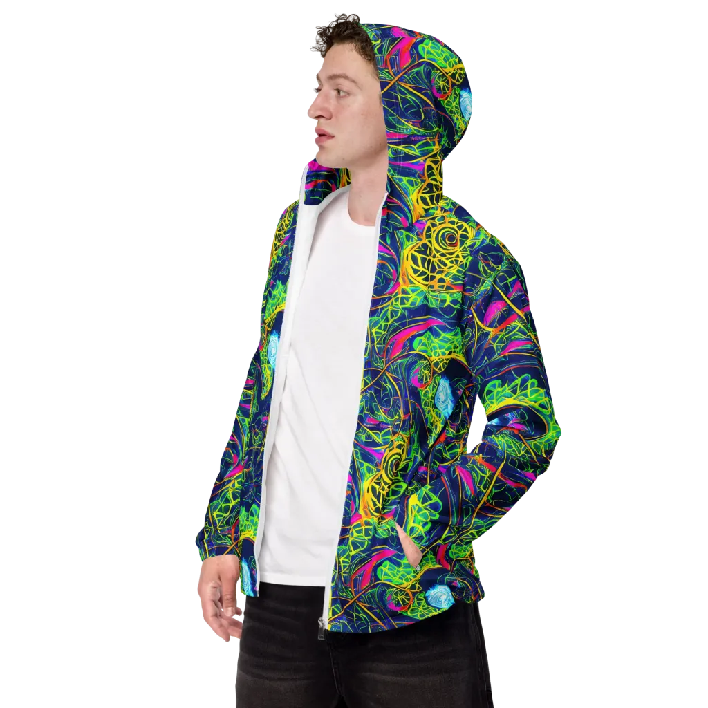 Psychedelic Thicket on Men's Windbreaker — Left Front