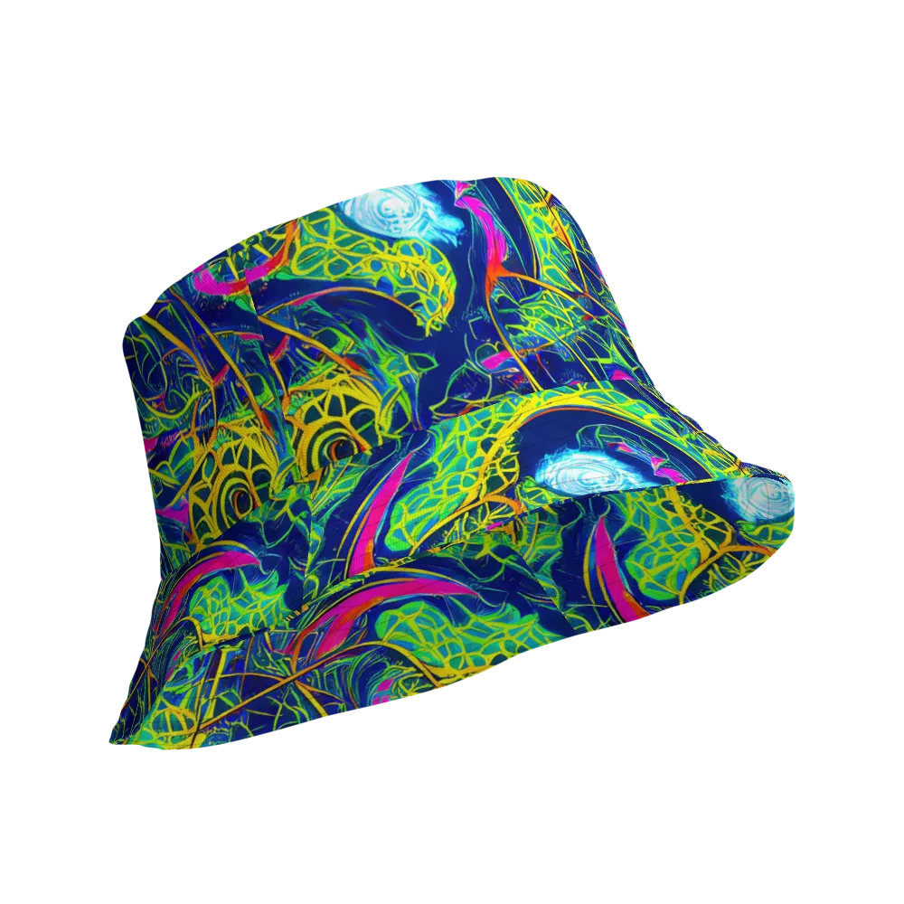 Psychedelic Thicket on Reversible Bucket Hat — Product details Outside