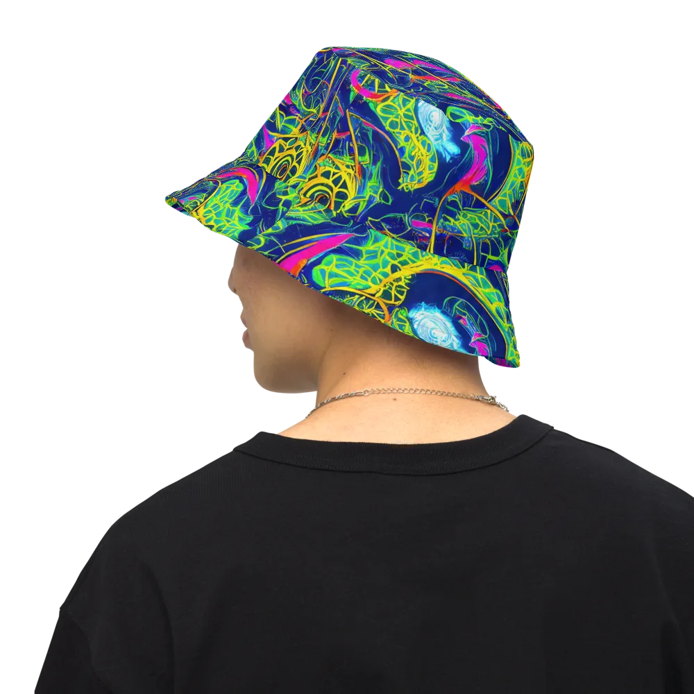 Psychedelic Thicket on Reversible Bucket Hat — Back Inside