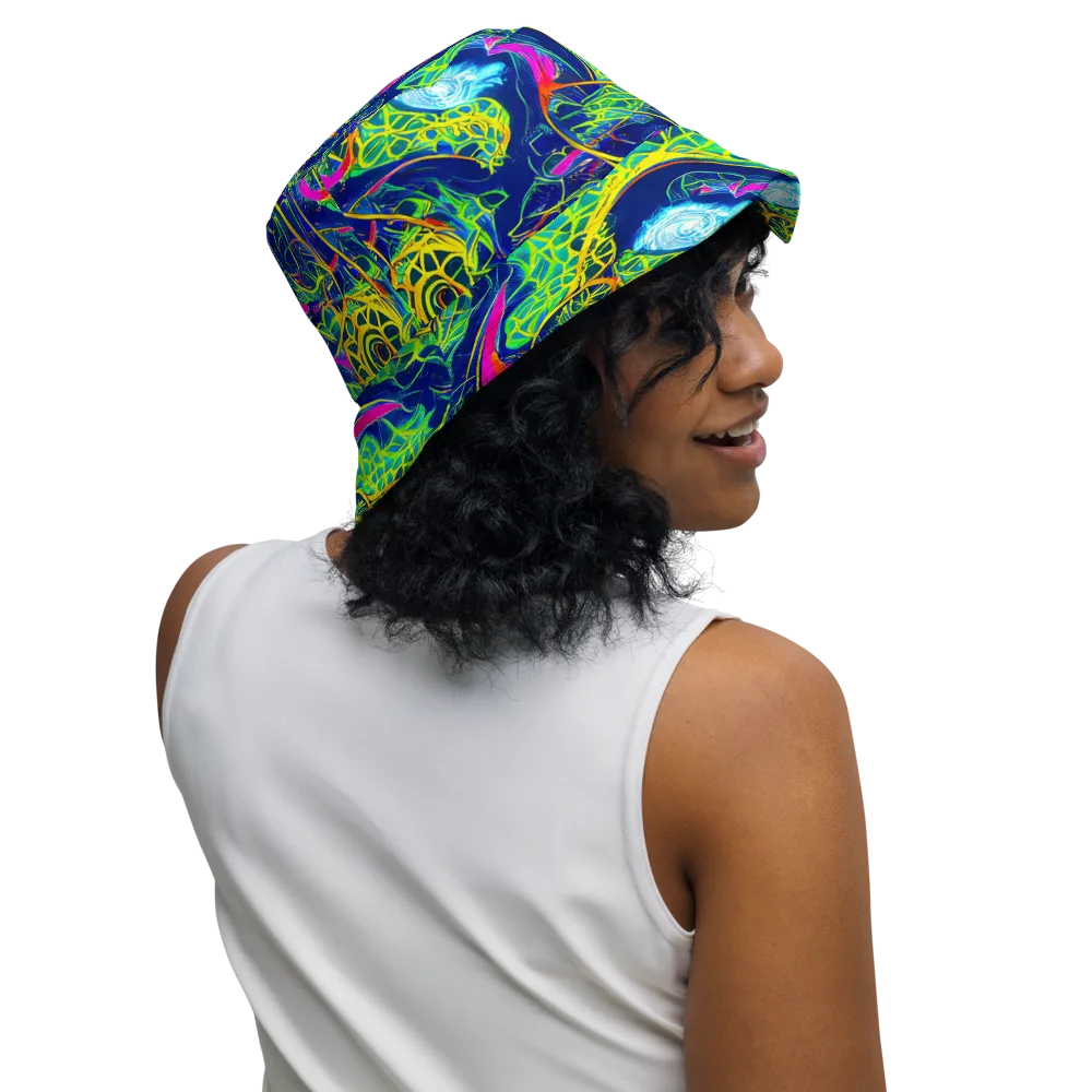 Psychedelic Thicket on Reversible Bucket Hat — Right Outside