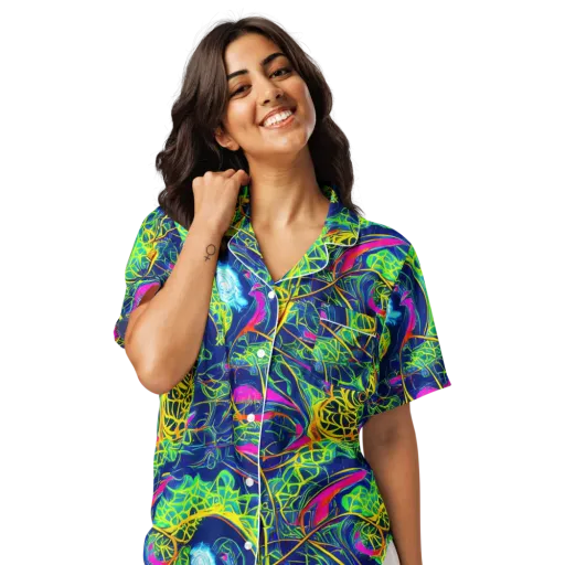 Psychedelic Thicket on a Women's Short Sleeve Pajama Top