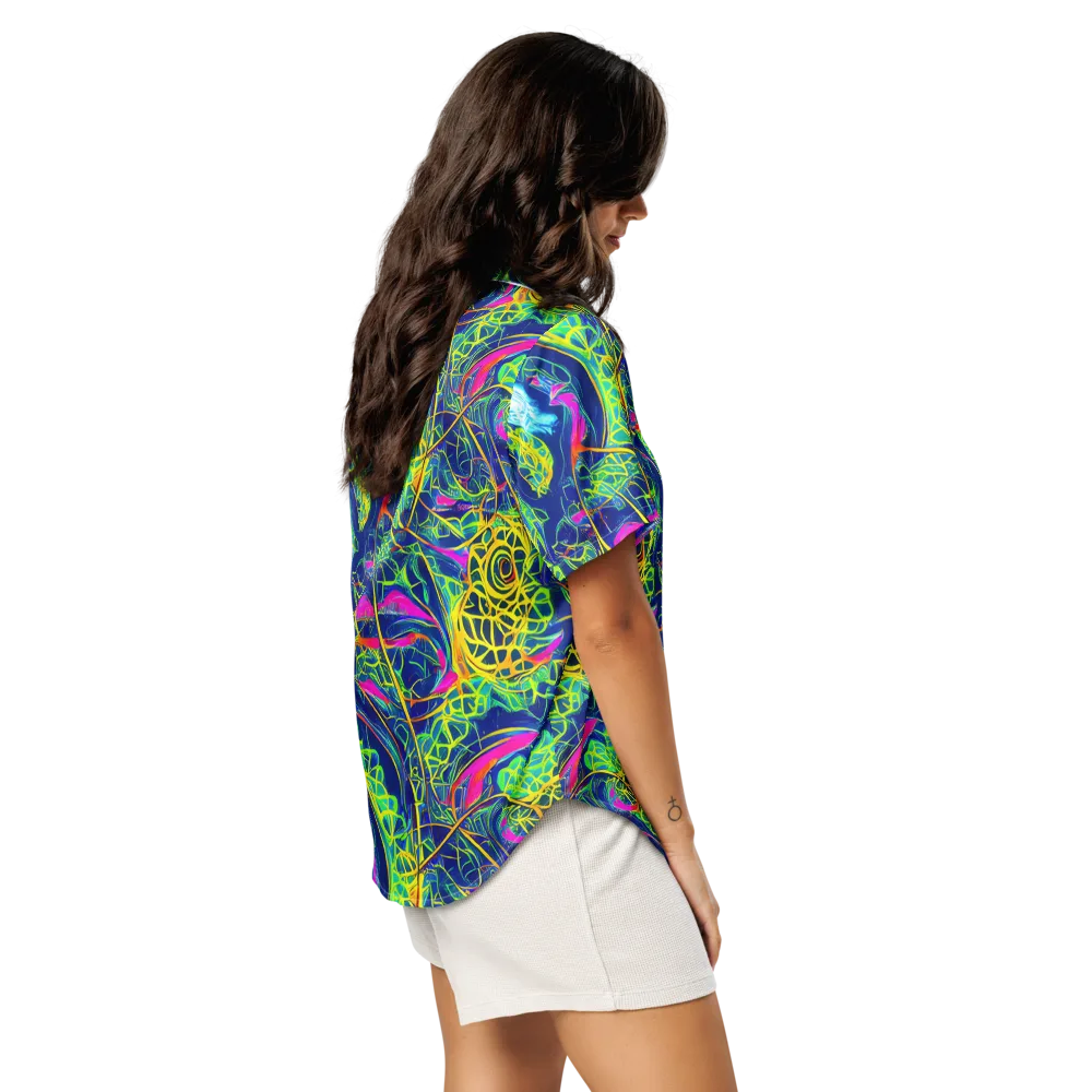 Psychedelic Thicket on Women's Short Sleeve Pajama Top — Right Back