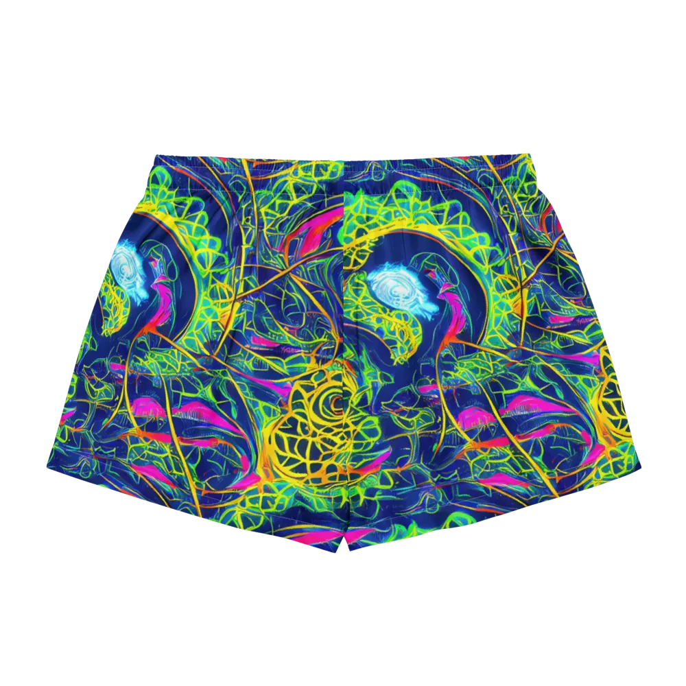 Psychedelic Thicket on Women's Pajama Shorts — Back