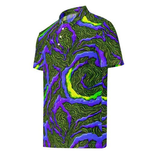 Ultraviolet Wild on a Men's Slim Fit Polo Shirt