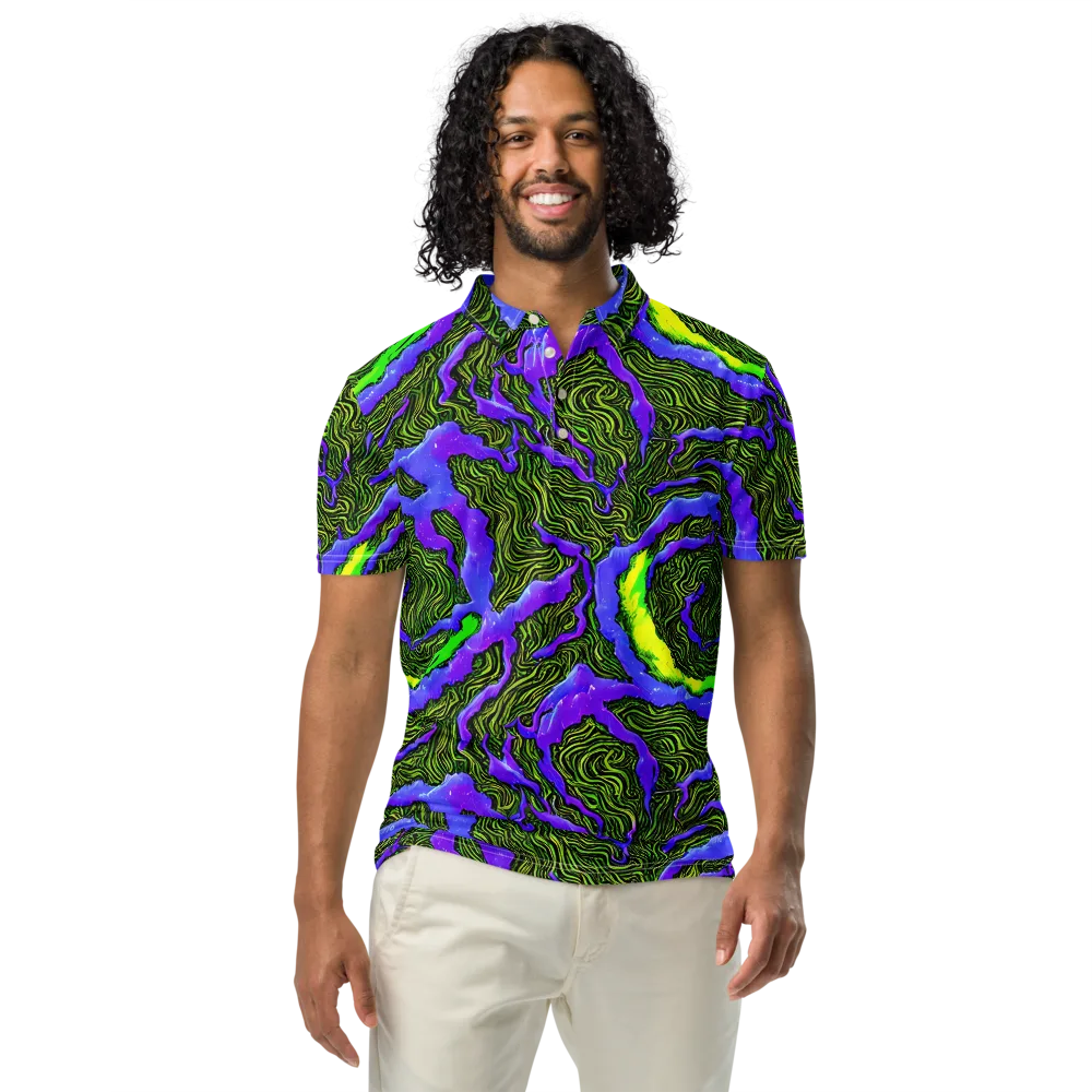 Ultraviolet Wild on Men's Slim Fit Polo Shirt — Front