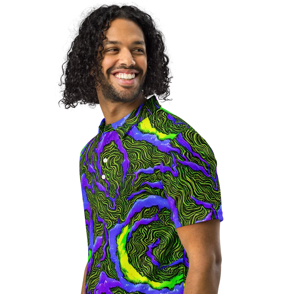Ultraviolet Wild on Men's Slim Fit Polo Shirt — Left Front
