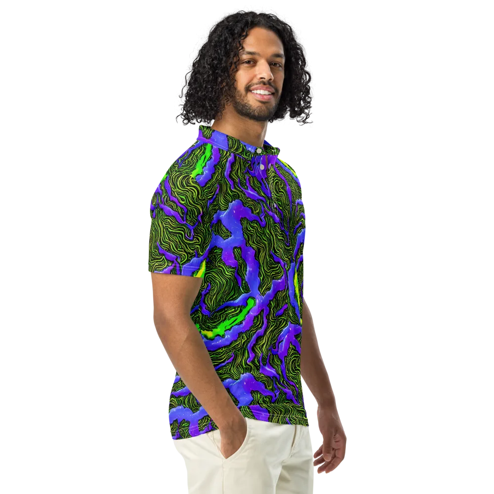 Ultraviolet Wild on Men's Slim Fit Polo Shirt — Right Front
