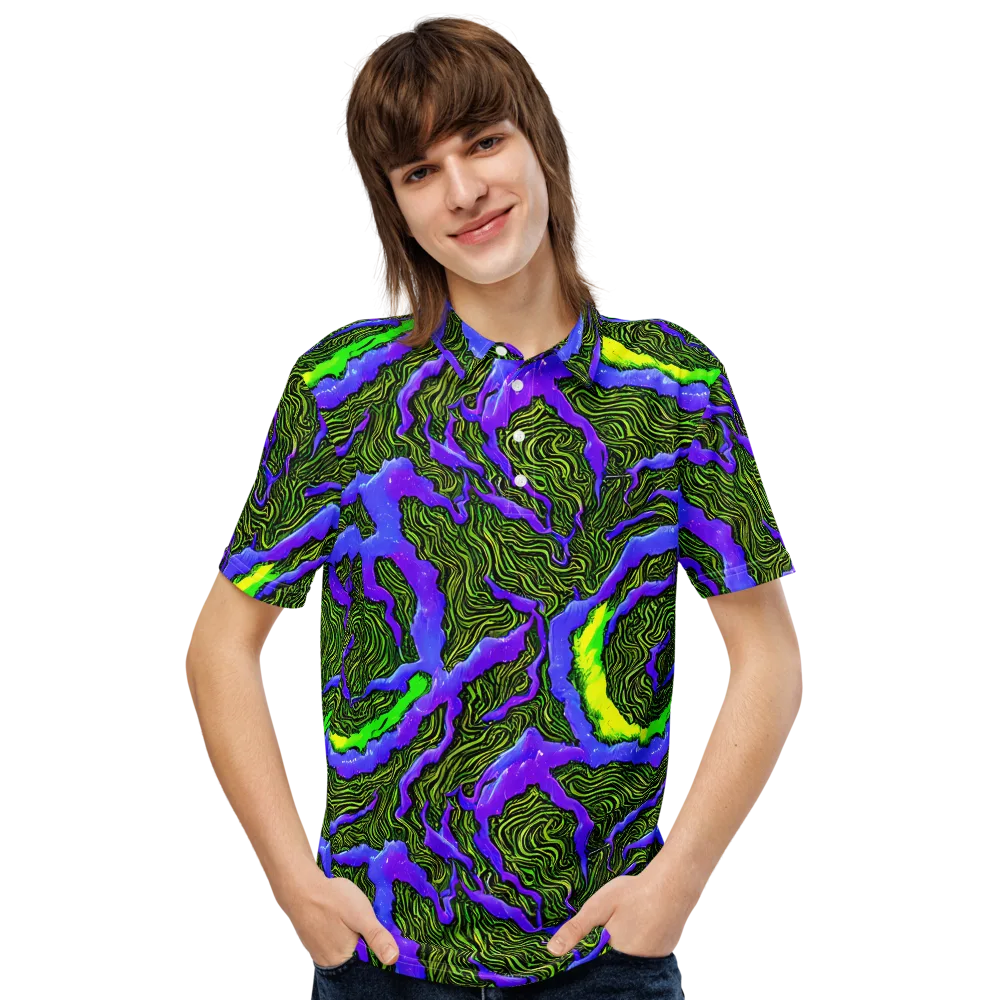 Ultraviolet Wild on Men's Slim Fit Polo Shirt — Front