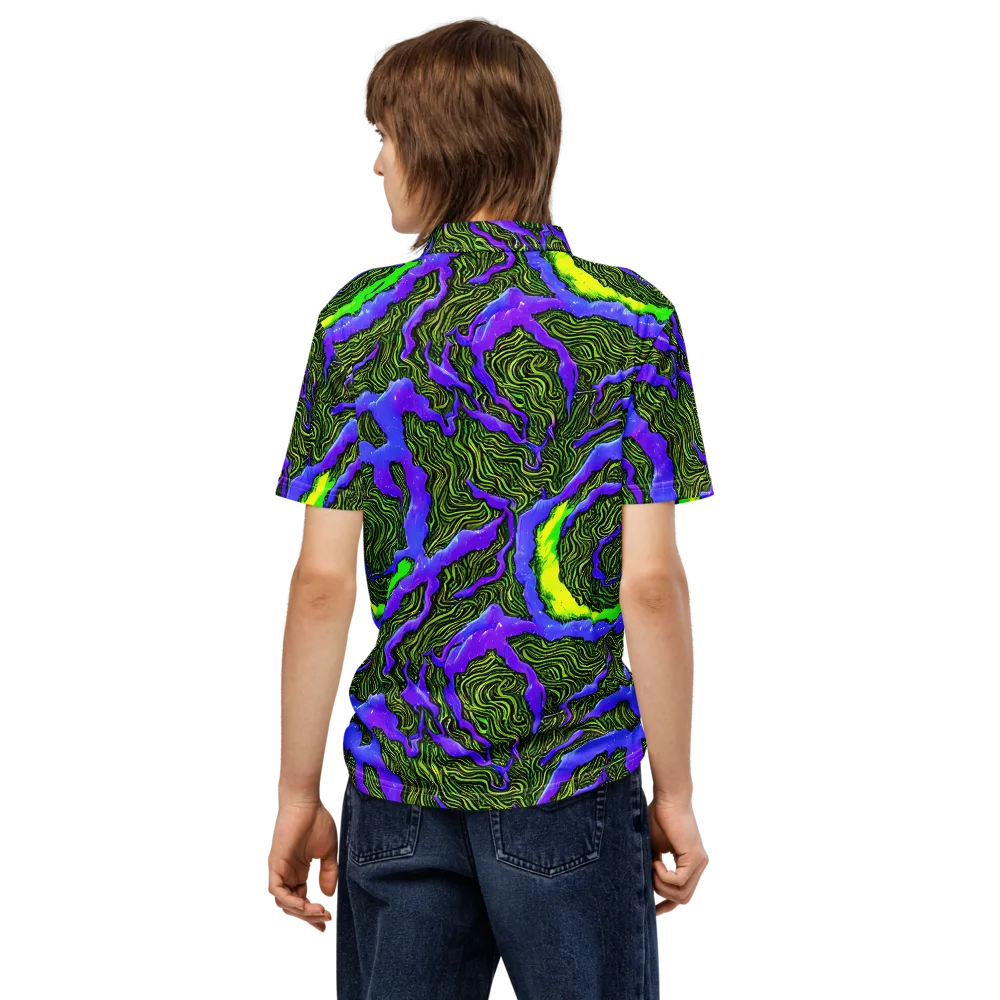 Ultraviolet Wild on Men's Slim Fit Polo Shirt — Back
